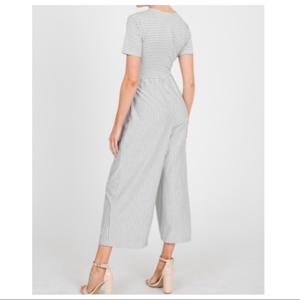 ✨LAST✨Ankle length striped front belted jumpsuit - Picture 7 of 7